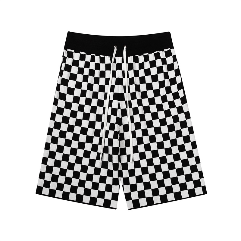 Hàng Mới Về Quần Short Dệt Kim Kẻ Sọc Caro Cổ Điển Thời Trang L666V-5 / 4 Cho Nam Và Nữ