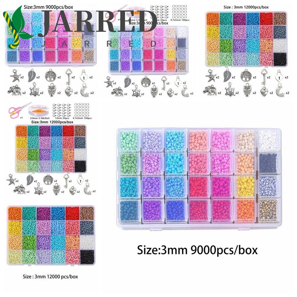JARRED Bộ 24 Hộp Hạt Thủy Tinh Dễ Thương Dùng Làm Trang Sức Thủ Công DIY