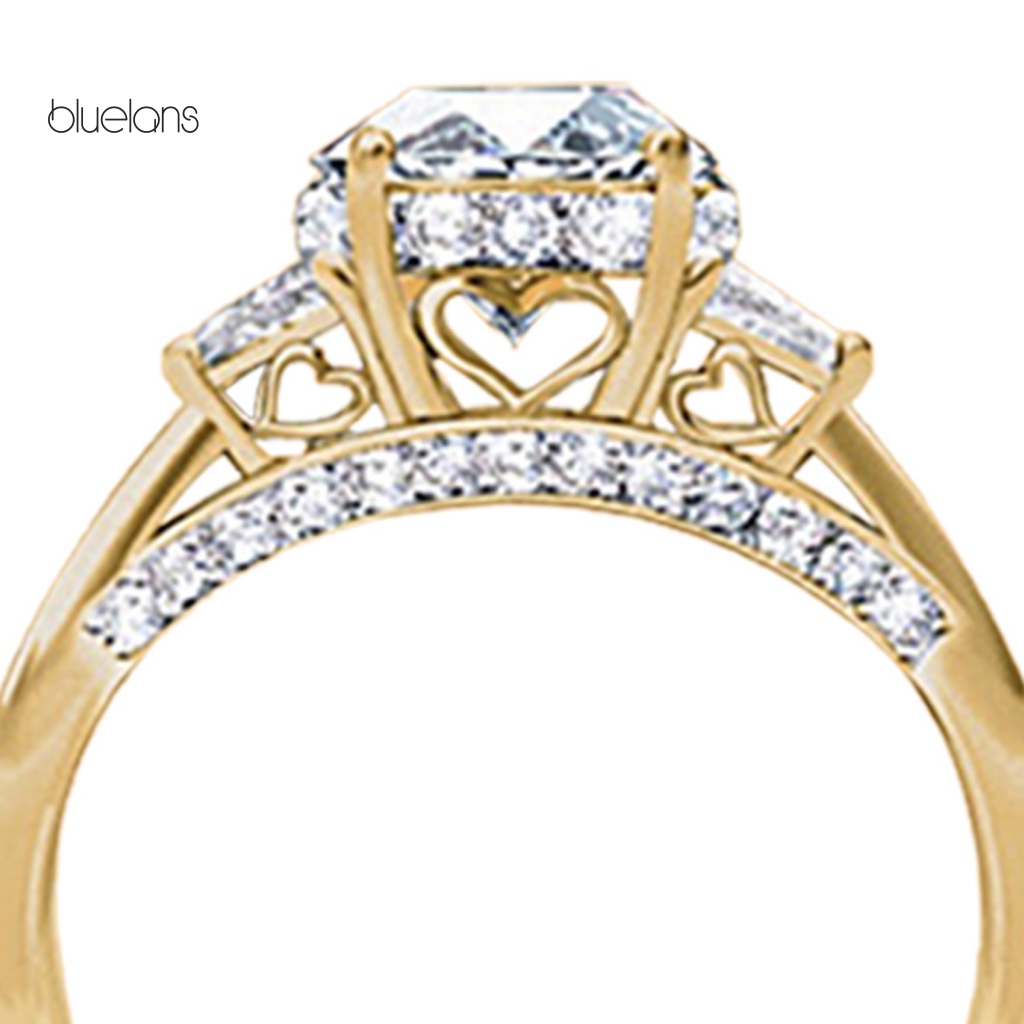 Set 2 Nhẫn Hợp Kim Đính Đá Zircon Thời Trang Cho Nữ