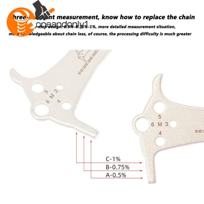 Thước Đo Dây Xích Xe Đạp 3 Trong 1 Bằng Thép Không Gỉ