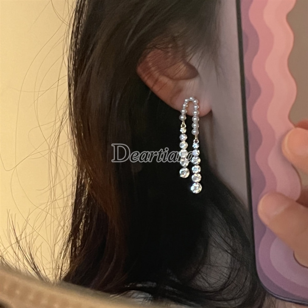 Bông Tai Dáng Dài Đính Ngọc Trai Sang Trọng Cho Nữ