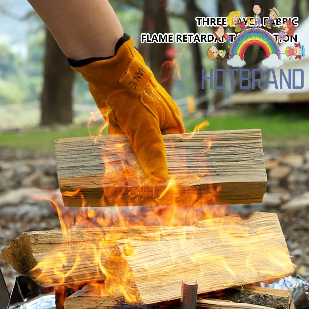 Găng Tay Nướng BBQ Bằng Da Bò Dày Dặn Cách Nhiệt Chống Cháy