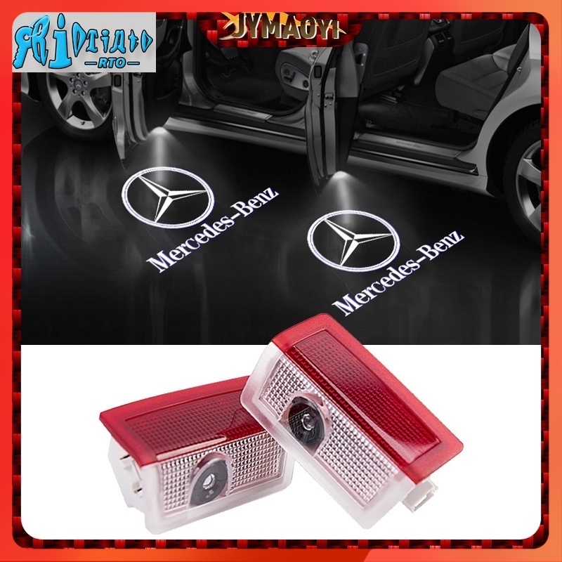 Bộ 2 Đèn LED Chiếu logo Gắn Cửa Xe Hơi Mercedes Benz W205 W176 W246 W242 C204 W212 S212 GL