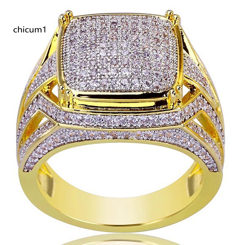 Nhẫn Đính Hôn CC Đính Đá Lấp Lánh Cho Nam Và Nữ