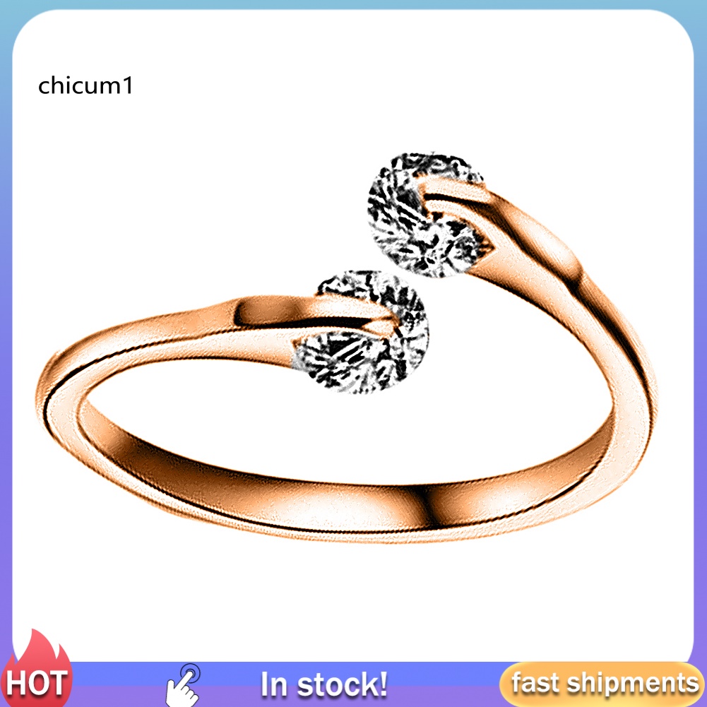 Nhẫn Hở Đính Đá Zircon Thời Trang Dự Tiệc Cho Nữ