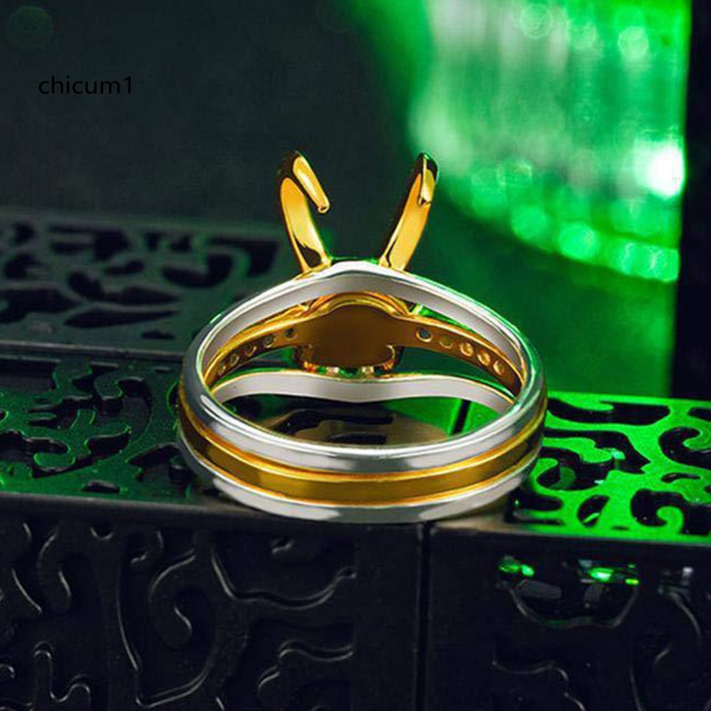 Set 3 Nhẫn Đeo Tay 3 Trong 1 Hình Nón Bảo Hiểm Có Thể Tháo Rời Đính Đá Zirconia Màu Xanh Lá