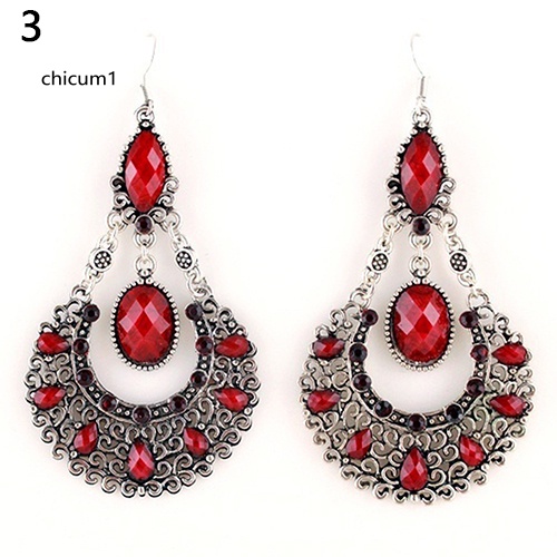 Khuyên Tai Đính Đá Hình Giọt Nước Thời Trang