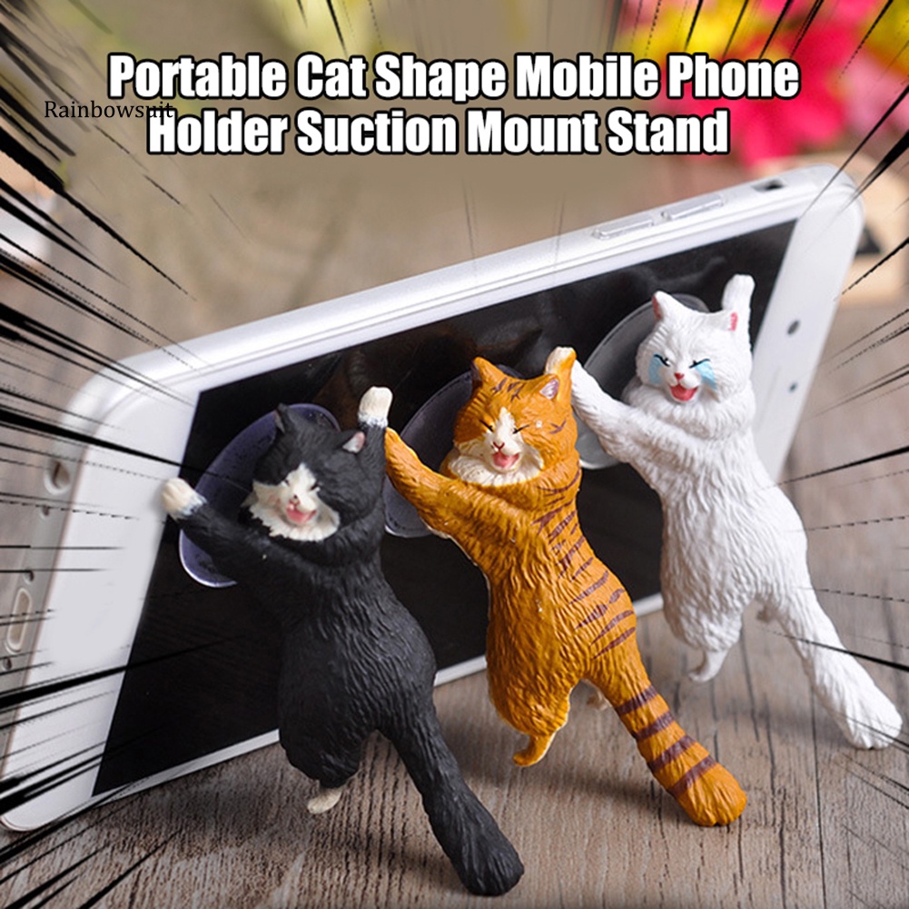 Giá Đỡ Điện Thoại Hình Mèo Có Giác Hút Để Bàn Trang Trí