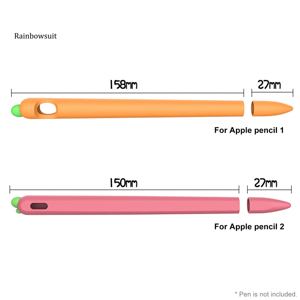Vỏ Bảo Vệ Bút Cảm Ứng Apple Pencil 1 / 2 Bằng Silicon Hình Củ Cà Rốt Dễ Thương