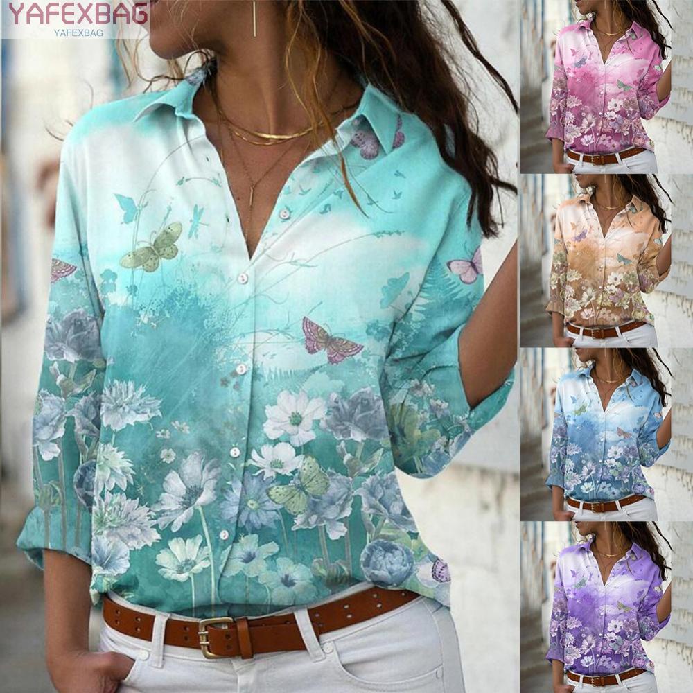 Stylish Women's Lapel Neck Shirt Elegant Long Sleeve Tops for a Fashionable Look