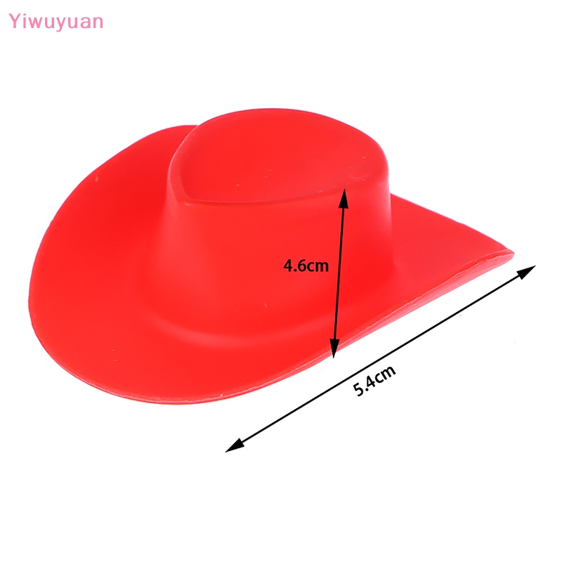 < Yiwuyuan > Set 10 Mũ Cao Bồi Mini Bằng Nhựa Màu Tím / Đỏ Thời Trang Sáng Tạo Và Thiết Thực Cho Búp Bê Bé