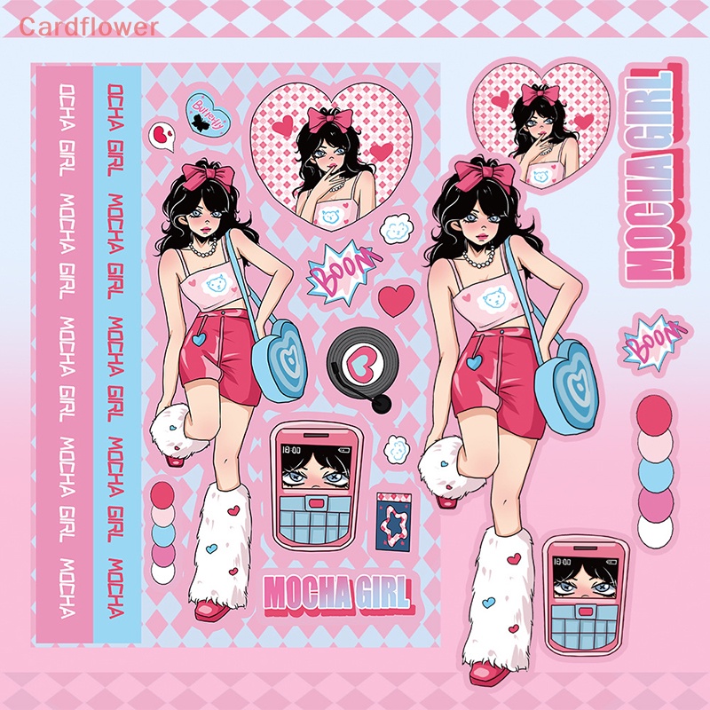 Bộ 8 Miếng Dán Chống Nước Trang Trí Laptop / Sổ Tay / Ván Trượt / Điện Thoại / Đồ Chơi Trẻ Em Mẫu Mới