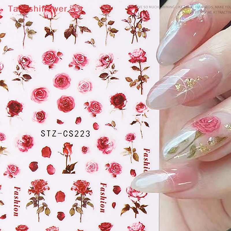 1 Miếng Dán Trang Trí Móng Tay Họa Tiết Hoa Trắng Đen Nghệ Thuật DIY