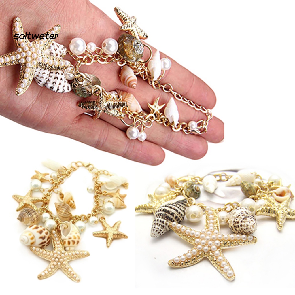 Vòng Tay Đi Biển Mạ Vàng Nhiều Kiểu Dáng Tùy Chỉnh Phong Cách Đại Dương Dễ Thương