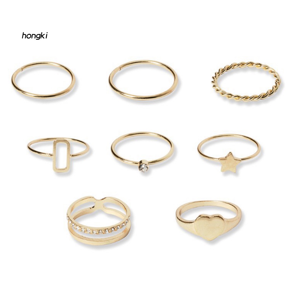 Set 8 NhẫN Đeo GiữA NgóN Xinh XắN