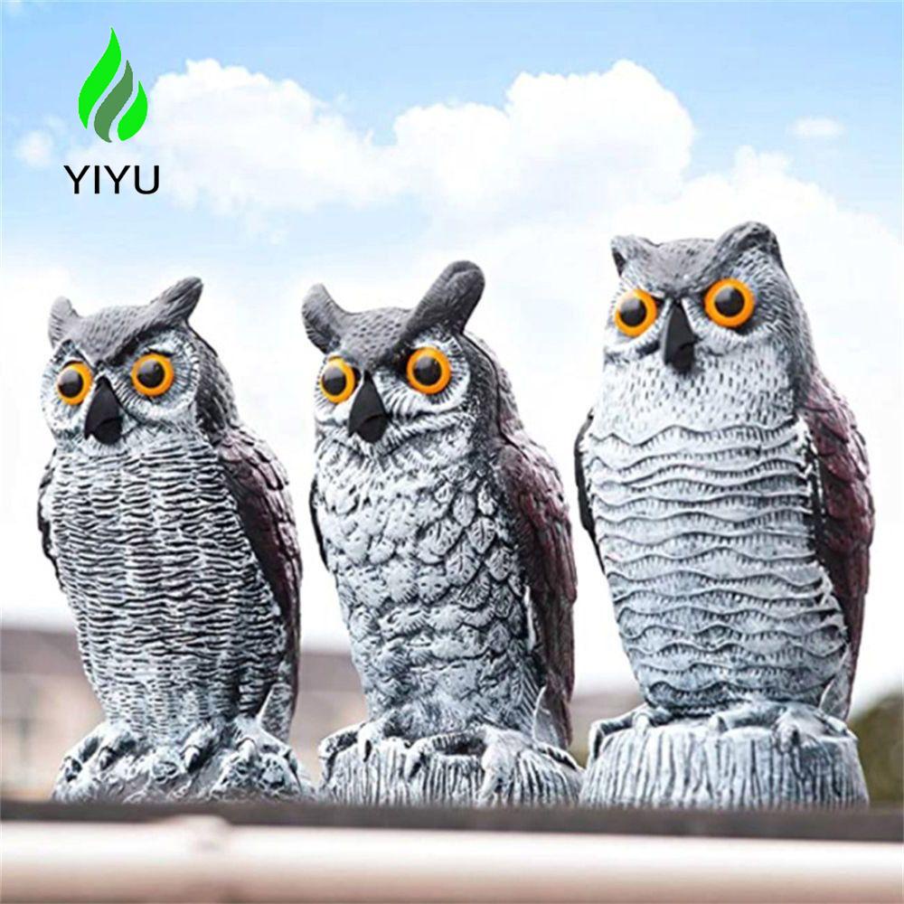 YIYU Tượng Cú Mèo Mô Phỏng Không Phai Màu Sống Động Như Thật