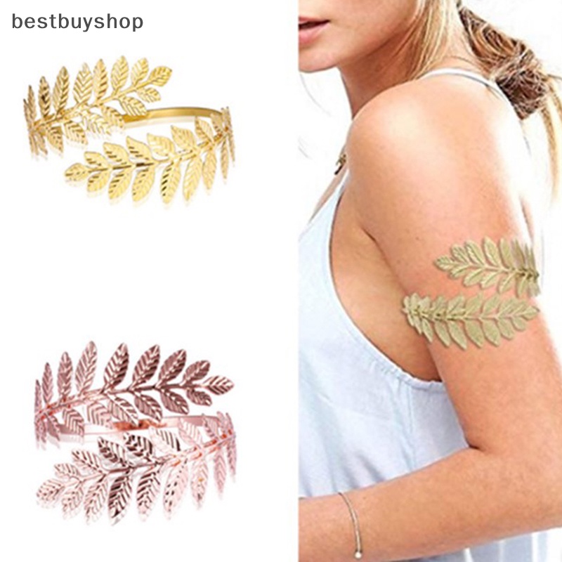 Cửa hàng tốt nhất kim loại hy lạp vòng nguyệt quế la mã vòng tay vòng tay trên cánh tay cuff armlet mới