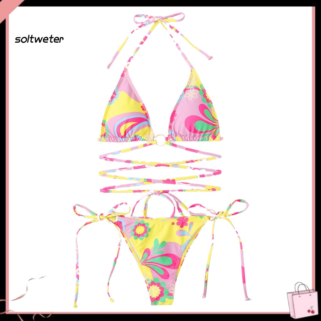 Bộ Đồ Bơi Bikini Lưng Cao Có Đệm Nâng Ngực In Họa Tiết Hoa Nhiều Màu Sắc Thời Trang Mùa Hè Cho Nữ
