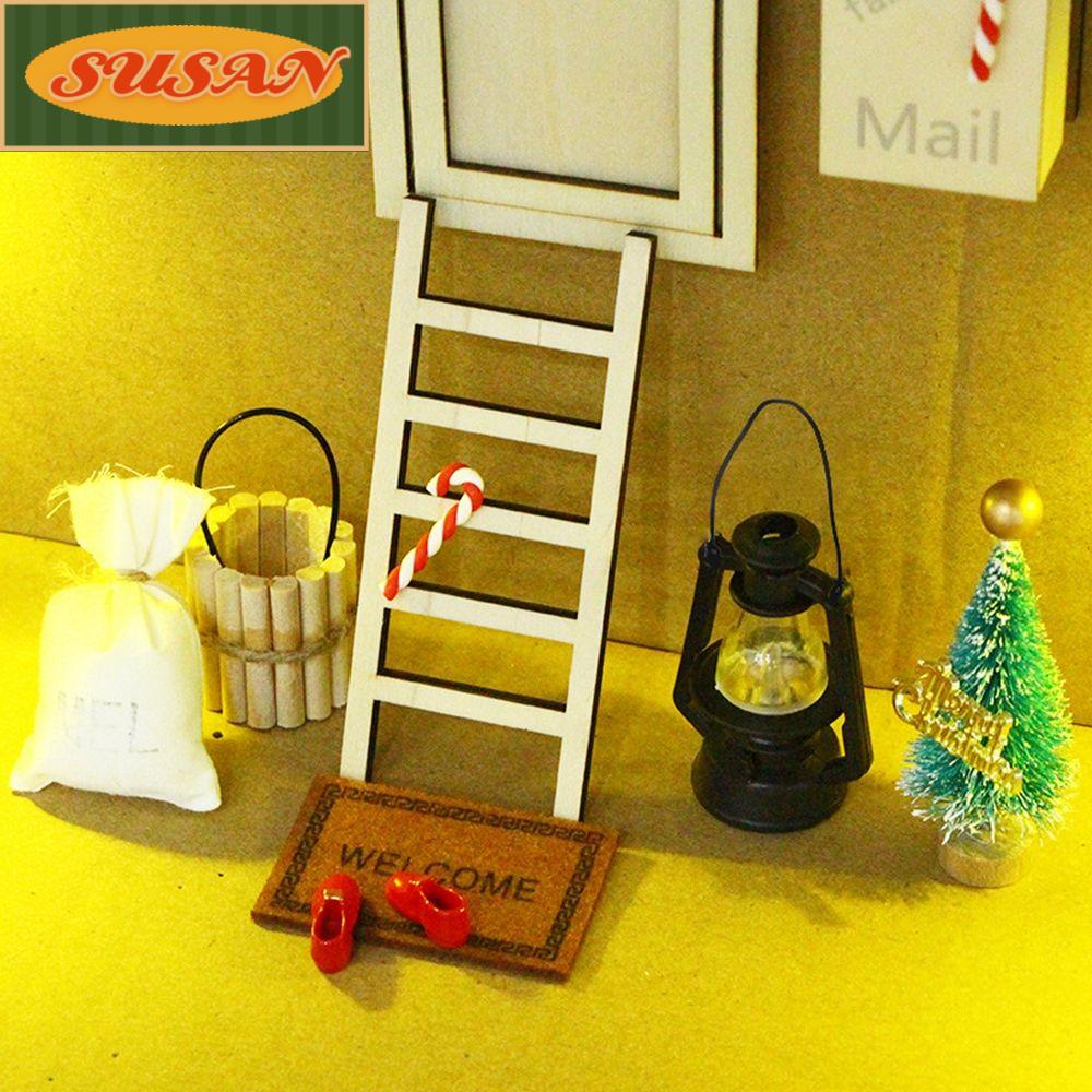 SUSANS 1 Bộ Thảm Và Cây Thông Trang Trí Nhà Búp Bê Tỉ Lệ 1 / 6 1 / 12