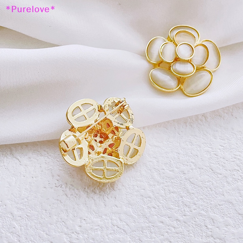 Ghim Cài Áo Hình Hoa Trà Đính Đá Opal Thời Trang Cho Nữ Mới