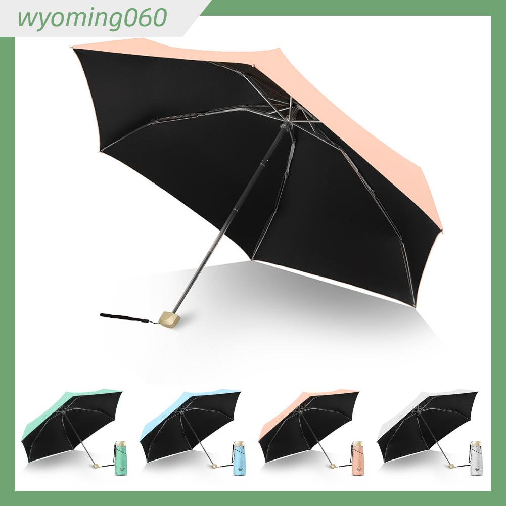 Wyoming060 Ô Dù Chống Nắng Siêu Nhẹ Mini Có Thể Gập Lại Bảo Vệ Tia UV Gió Di Động Sử Dụng Kép