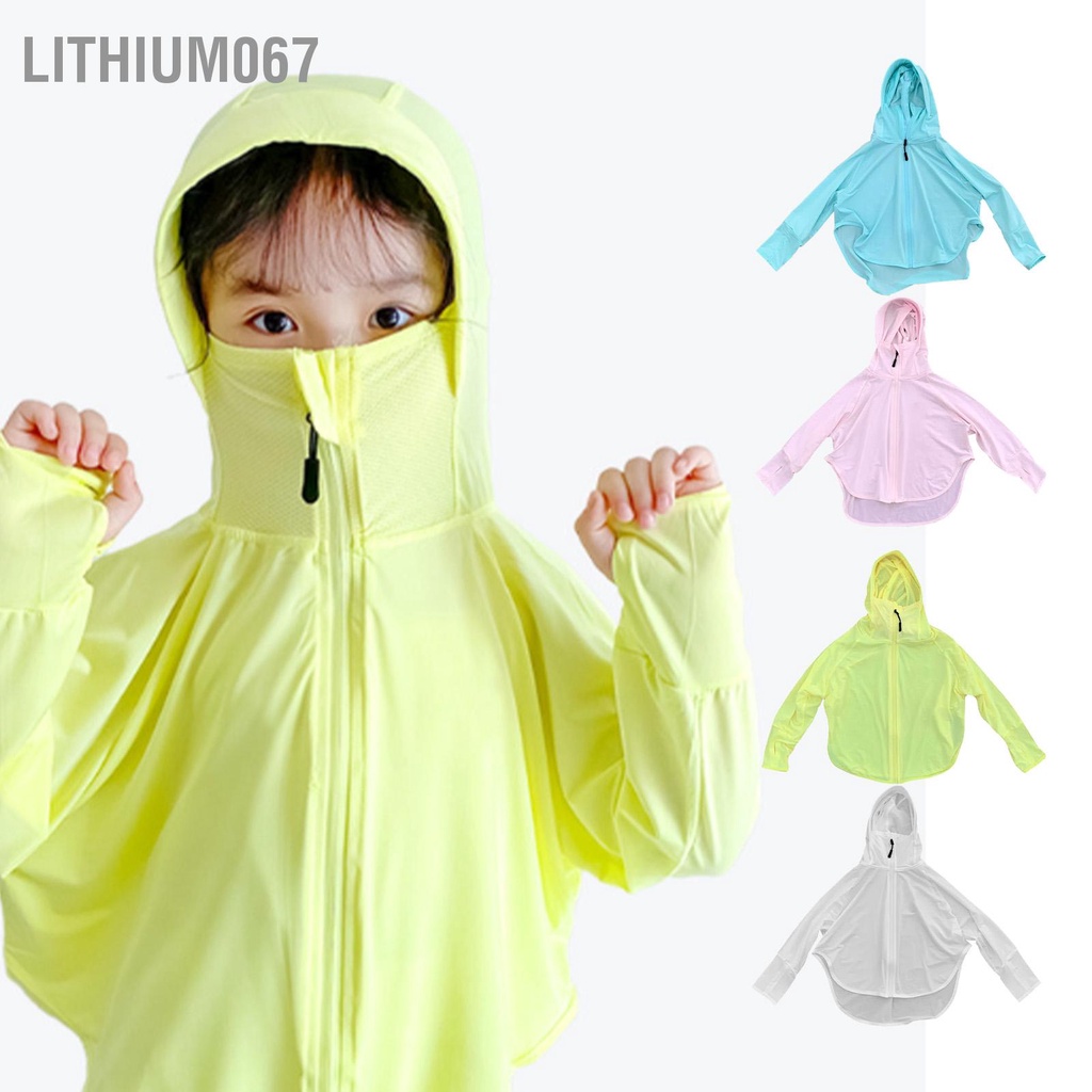 Lithium067 Áo Chống Nắng Trẻ Em Thoáng Khí Ice Silk Dài Tay UV Quần Bảo Vệ Cho Bé Trai Gái