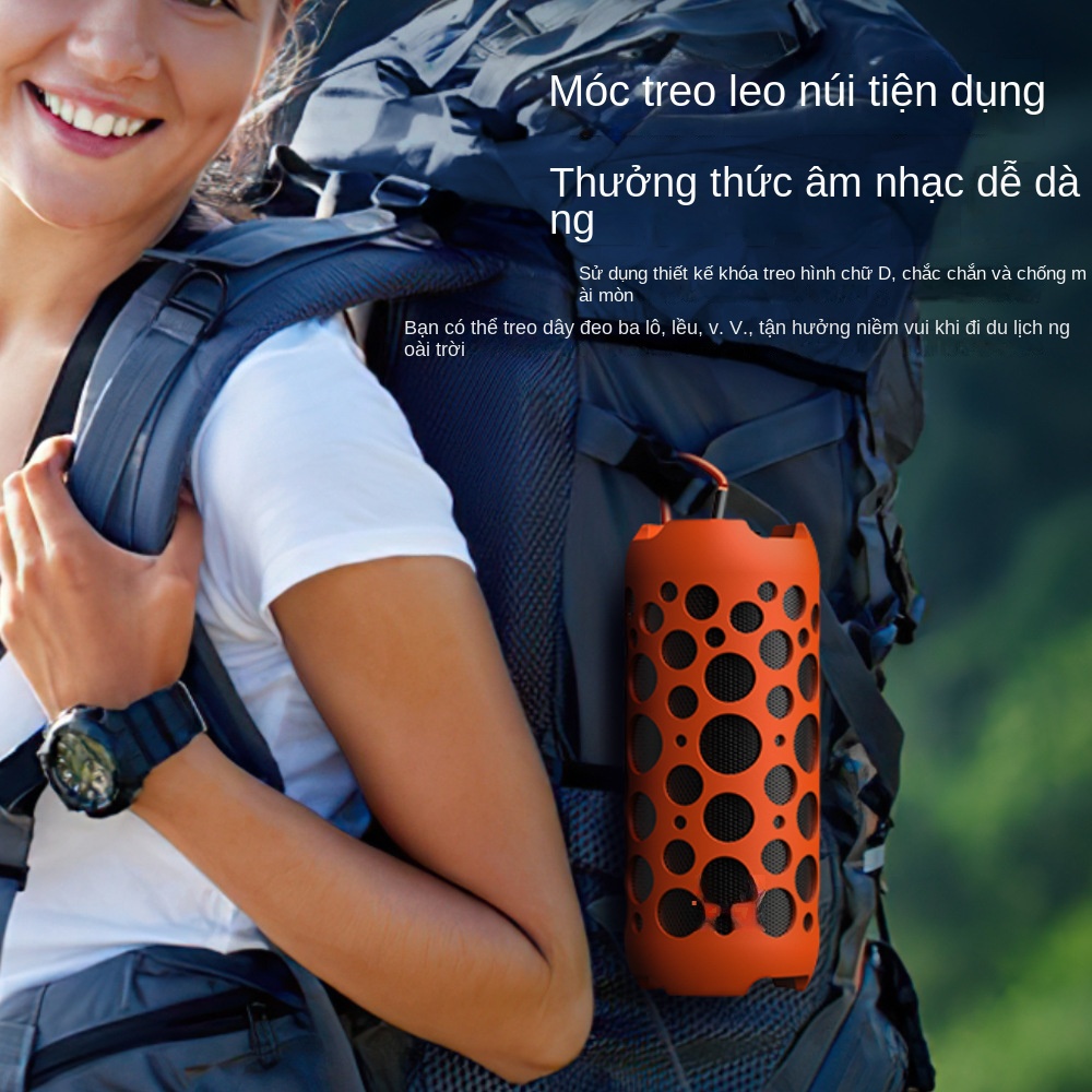 Loa Bluetooth-Loa Ngoài Trời, Âm Thanh Vòm 360 Độ, Tws Loa 2 Trong 1 Có Tai Nghe, Bass Sâu - Hàng Chính Hãng