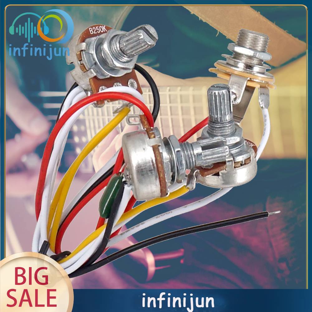 Bộ Phận Nhận Tín Hiệu Âm Thanh Bass 250K 1V1T Có Dây Cho Đàn Guitar Điện