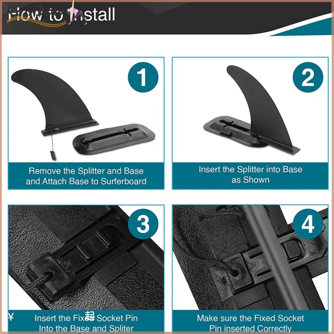 Vây Ván Lướt Sóng Bằng Nhựa Pvc 8inch Có Thể Tháo Rời Tiện Dụng