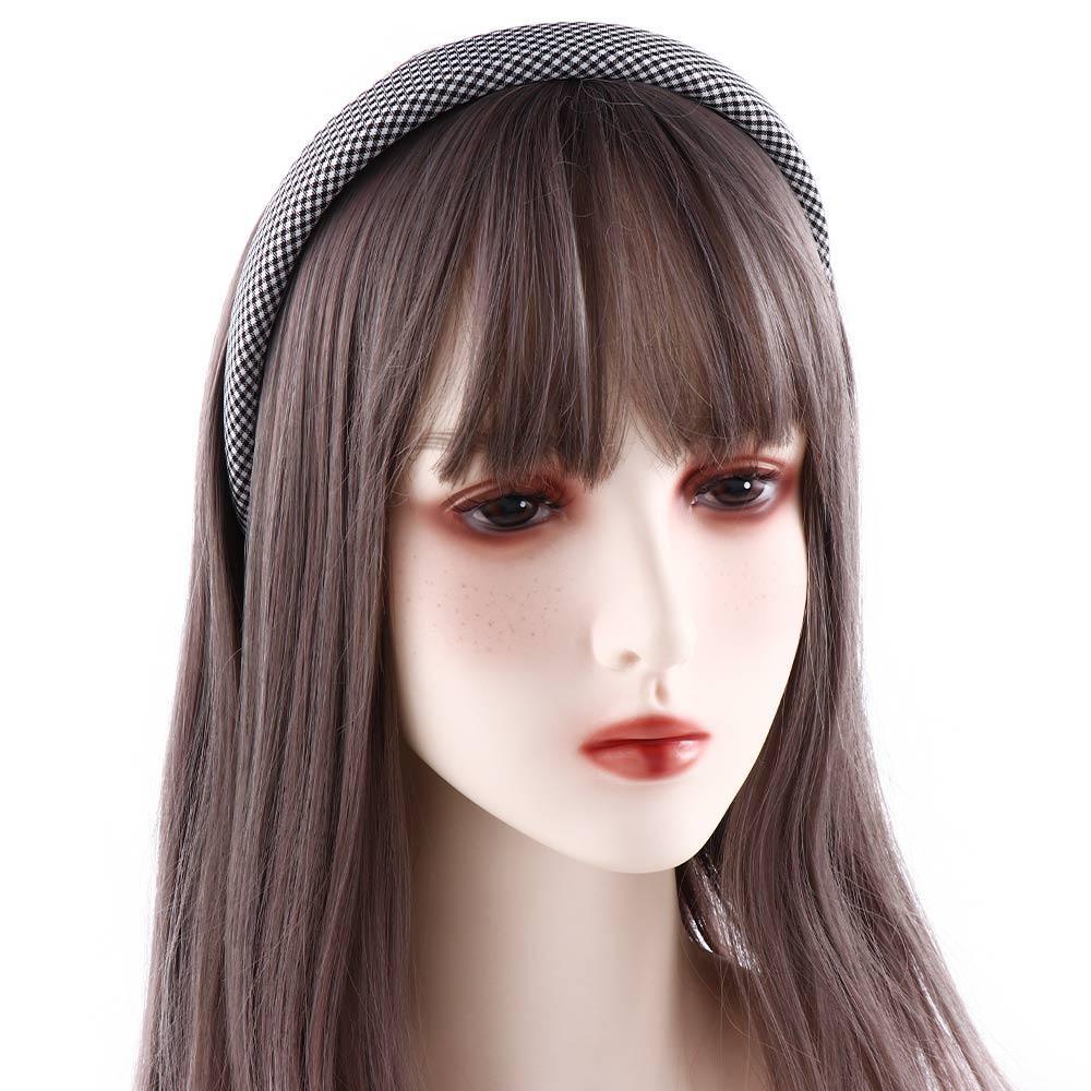 ANEMONE Băng Đô Cài Tóc Bản Rộng Kẻ Sọc Caro Ngọt Ngào Cho Nữ