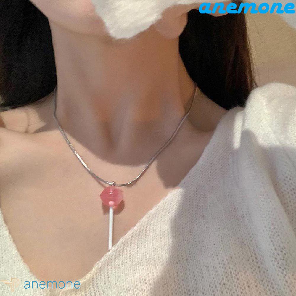 ANEMONE Dây Chuyền Mặt Kẹo Mút Thời Trang Hàn Quốc Vintage Cho Nữ
