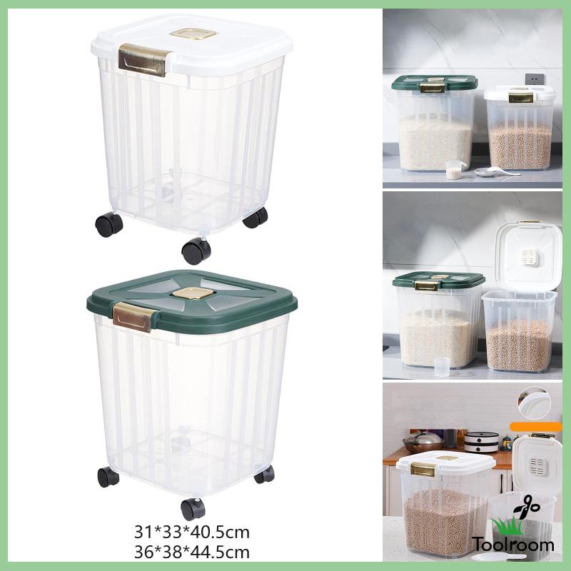 Hộp Đựng Gạo / Ngũ Cốc Có Bánh Xe Chống Rò Rỉ Tiện Dụng