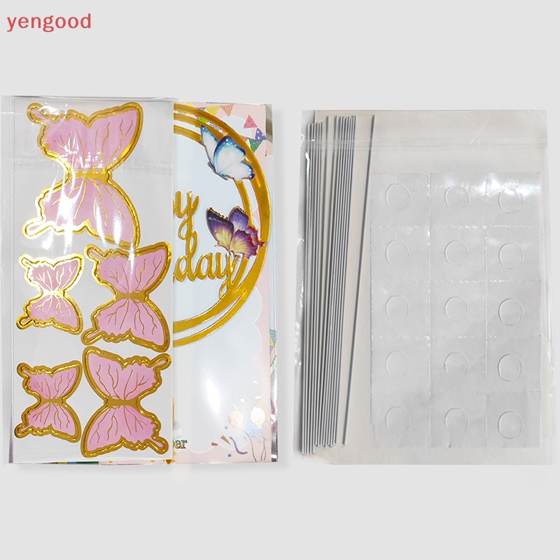 Set 16 Bươm Bướm Bằng Acrylic Dùng Trang Trí Bánh Kem