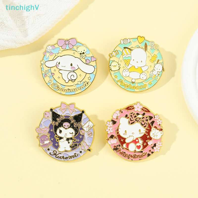 [TinchighV] Ghim Cài Áo Ba Lô Tráng Men Hình Hoạt Hình Sanrio Hello Kitty Kuromi Phổ Biến Cho Học Sinh [Mới]