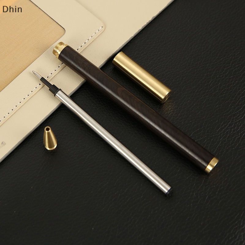[Dhin] Vintage Brass Ballpoint Pen High-Grade Neutral Sig Pen Business Gift School Students Office Stationery Supplies Wrig Tools COD