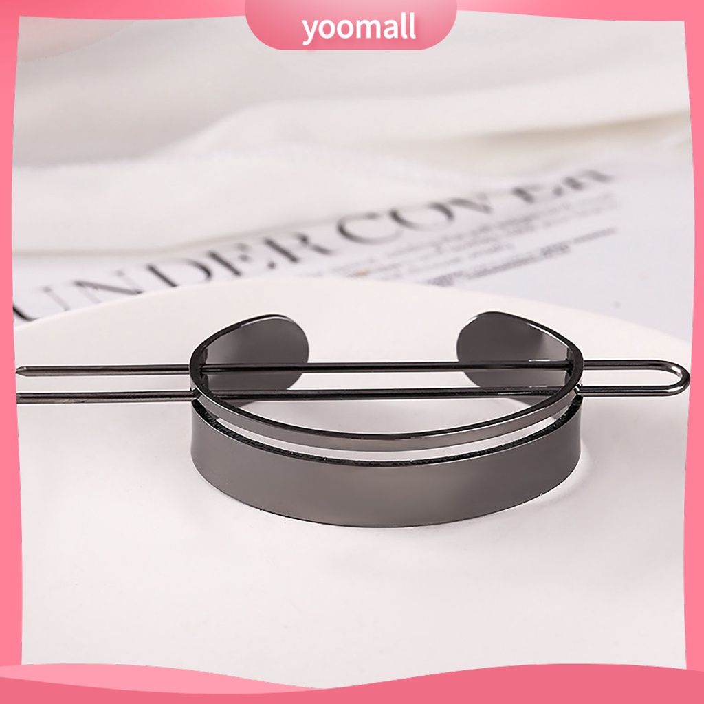 Kẹp Tóc Hình Lông Vũ Tròn Bằng Hợp Kim Chống Trượt