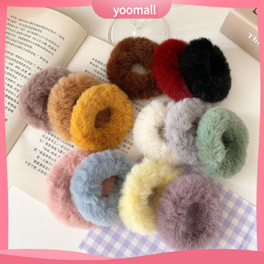 Dây Buộc Tóc Hình Bánh Donut Độ Co Giãn Cao Cho Nữ