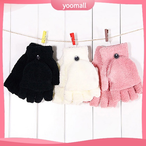 Găng Tay Lông Cừu San Hô Mềm Mại Giữ Ấm Cổ Tay Không Ngón Thời Trang Cho Nữ