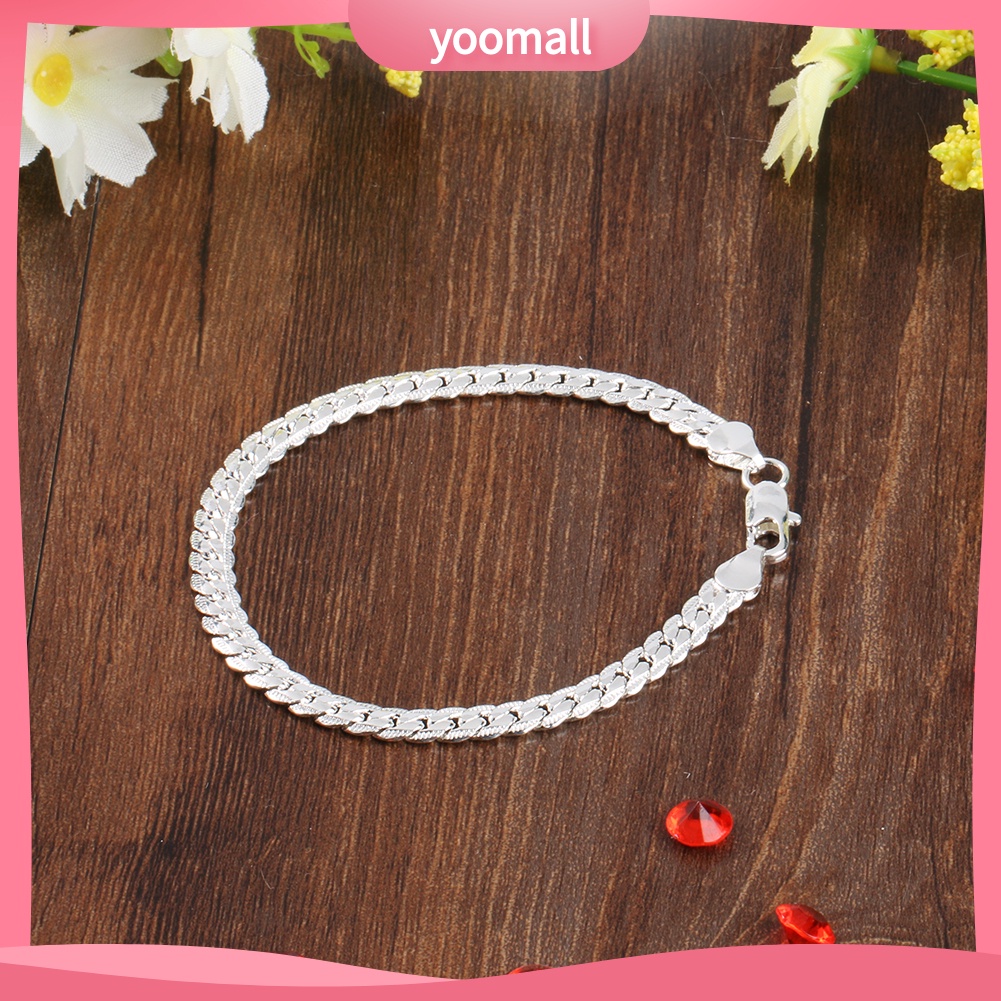 Vòng Tay Mạ Bạc Dạng Chuỗi Đơn Giản Thời Trang Cho Nam