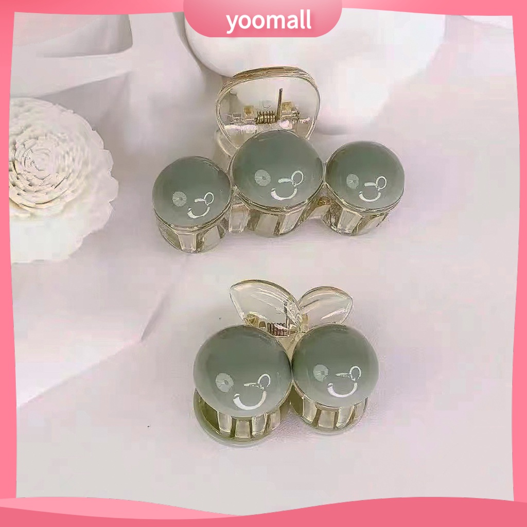 Kẹp Tóc Càng Cua Đính Hạt Acrylic Màu Xanh Lá Tối Giản Thanh Lịch Dễ Phối Đồ Thời Trang Cho Nữ