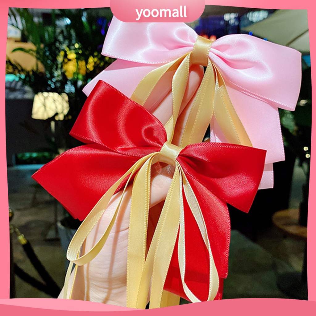 Kẹp Tóc Nơ Ruy Băng Dài Co Giãn Ngọt Ngào Cho Nữ