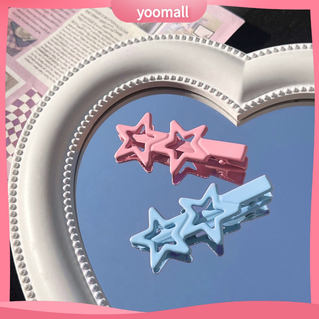Kẹp Tóc Rỗng Siêu Nhẹ Không Trượt Hình Ngôi Sao Màu Sắc Tươi Sáng Cho Nữ