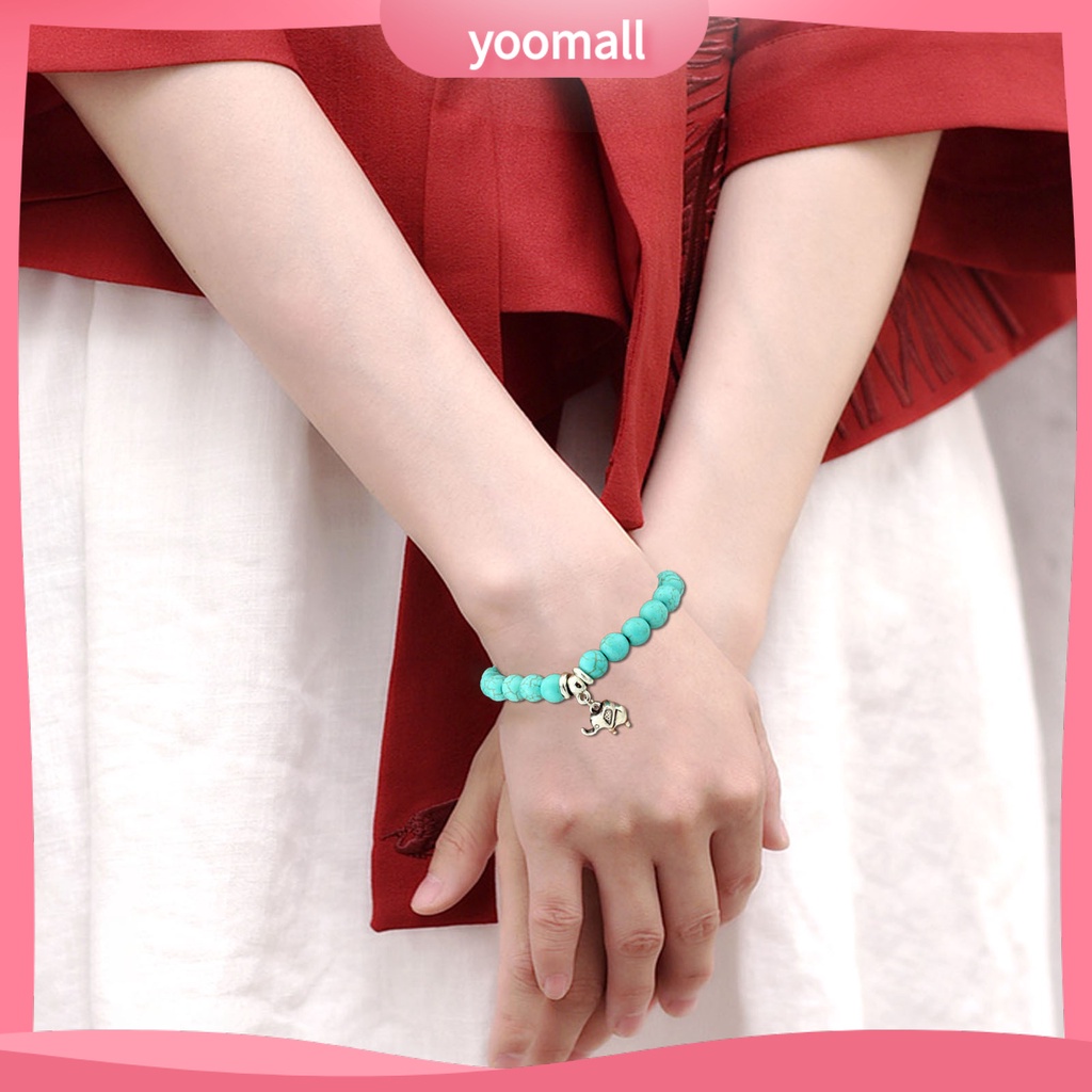 [YM] Vòng Tay Chuỗi Hạt Ngọc Lam Giả Hình Cú Mèo Trang Sức Lâu Trôi Làm Quà Tặng Cho Bạn