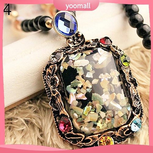 Vòng cổ Mặt Hình Vỏ Sò Đính Đá Opal Nhân Tạo Nhiều Màu