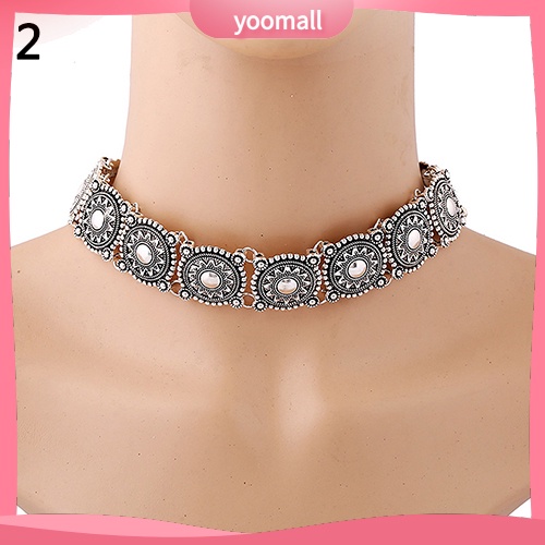 [YM] Vòng Cổ Choker Hợp Kim Chạm Khắc Cổ Điển Phong Cách Punk Cho Nữ