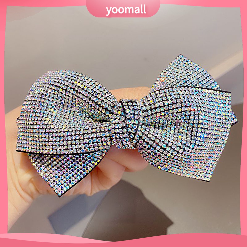 Kẹp Tóc Nơ Đính Đá Lấp Lánh Cố Định Chống Trượt Chống Rơi Vỡ