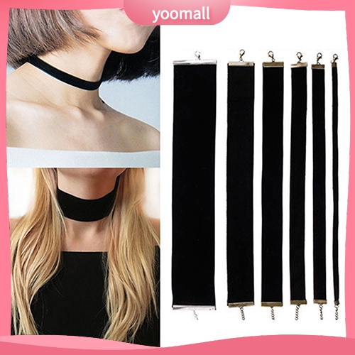 Vòng Cổ Choker Dây Nhung Đen Đơn Giản Phong Cách Gothic Cổ Điển Dành Cho Nữ