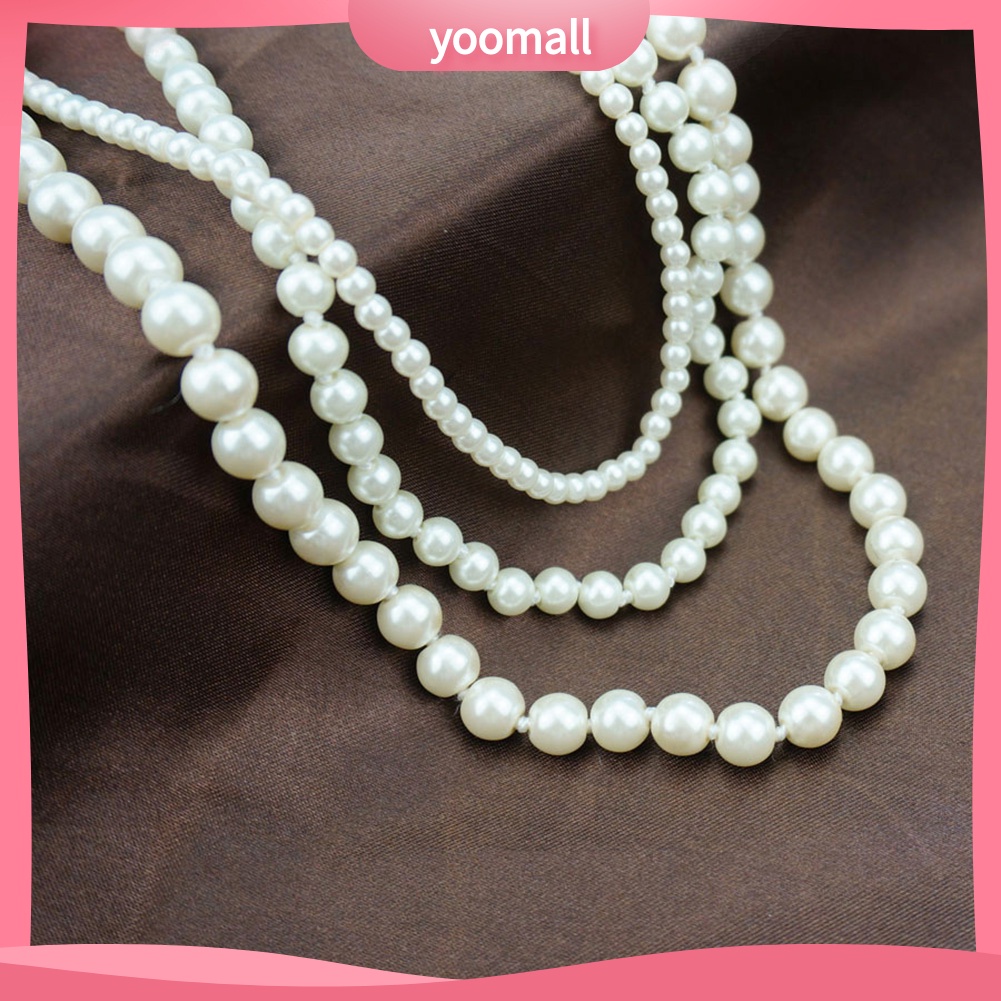 Vòng cổ Nhiều Lớp Đính Ngọc Trai Nhân Tạo Thời Trang Dành Cho Nữ