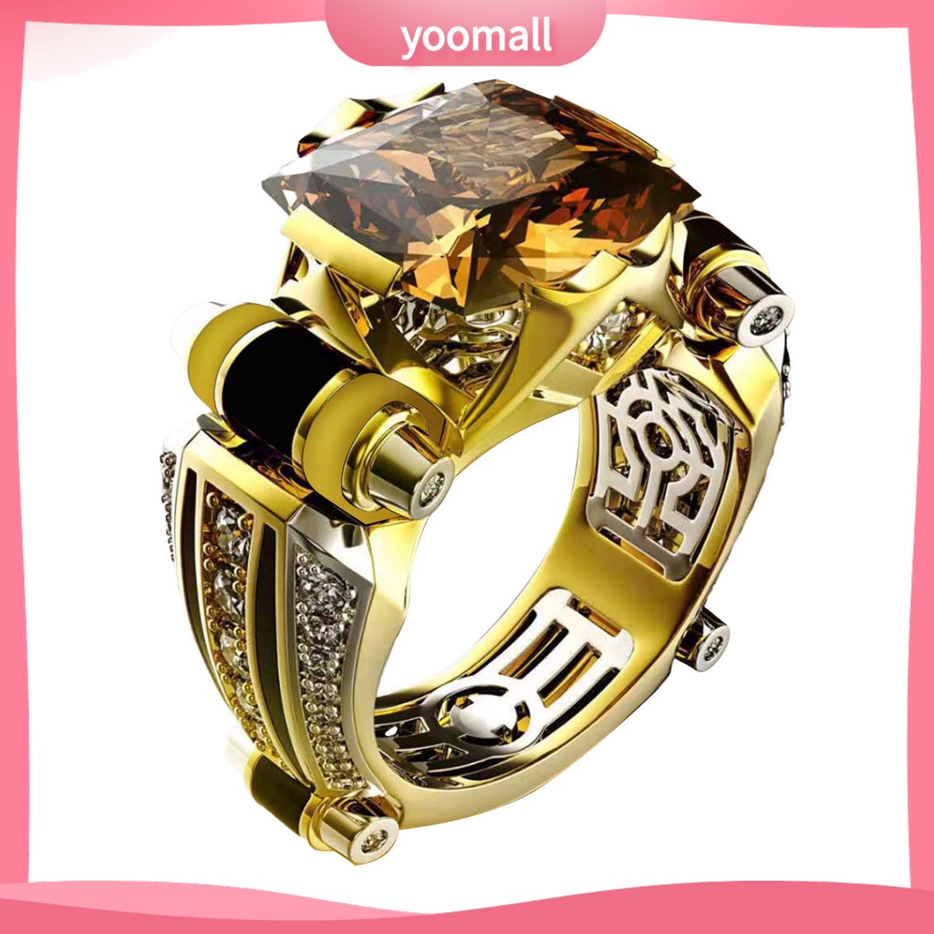 Nhẫn Đính Đá Zircon Sang Trọng Phong Cách Gothic Cổ Điển Dành Cho Nam Nữ