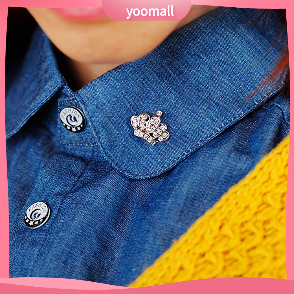 Ghim Cài Áo Hình Vương Miện Đính Đá Thời Trang Cho Nữ